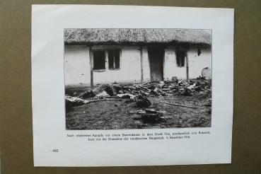 Blatt Ansicht Titu Rumänien 1914-1918 Bauernhaus erbitterte Kämpfe toter Soldat WK 1 Weltkrieg